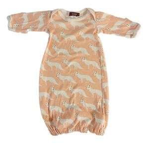 0-3M Milkbarn Baby Girl Pink Fox Gown